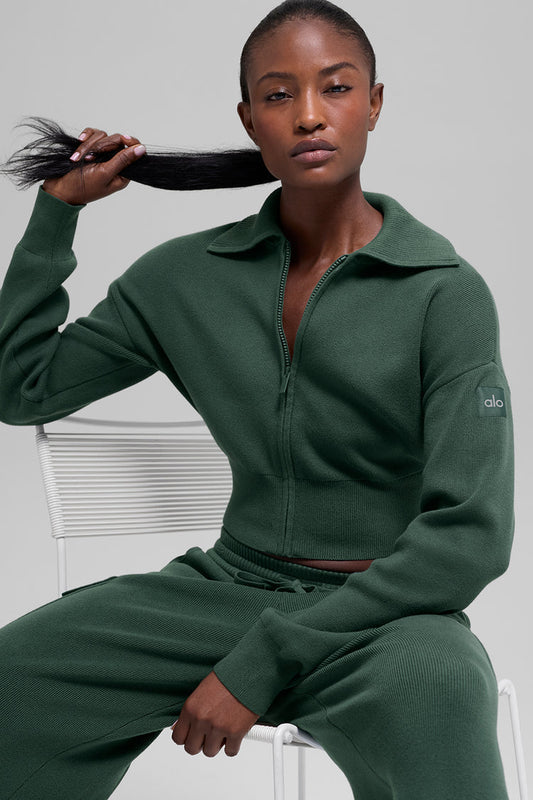 Veste Courte Zippée Scholar Knit