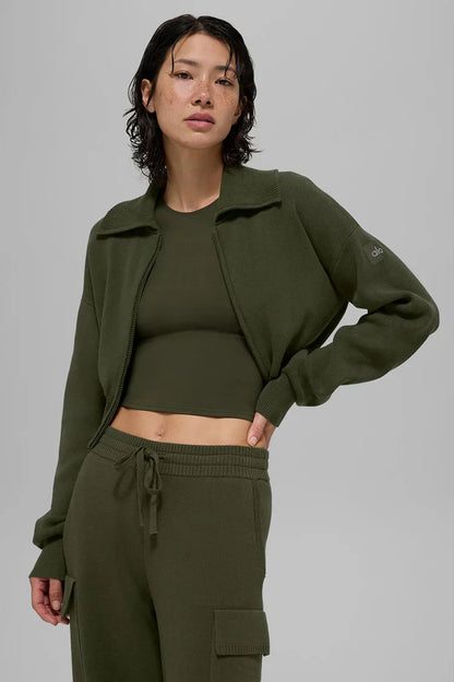Veste Courte Zippée Scholar Knit