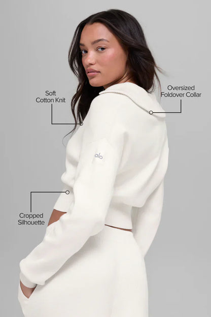 Veste Courte Zippée Scholar Knit
