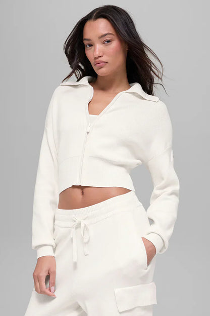 Veste Courte Zippée Scholar Knit