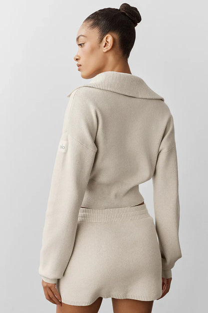 Veste Courte Zippée Scholar Knit