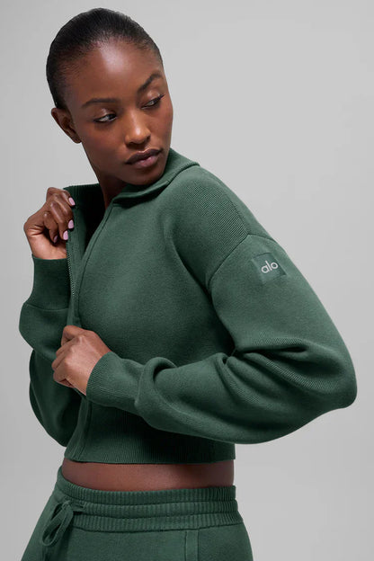 Veste Courte Zippée Scholar Knit