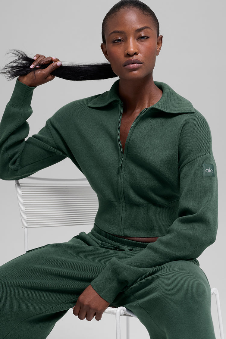 Veste Courte Zippée Scholar Knit