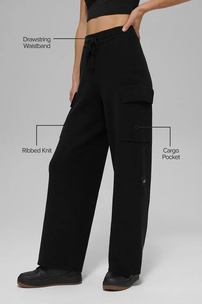 Pantalon Cargo Taille Haute Scholar Knit