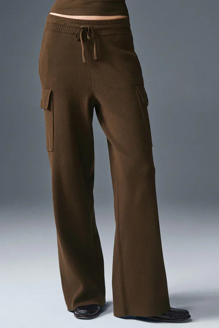 Pantalon Cargo Taille Haute Scholar Knit