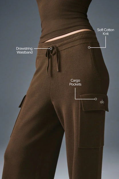 Pantalon Cargo Taille Haute Scholar Knit
