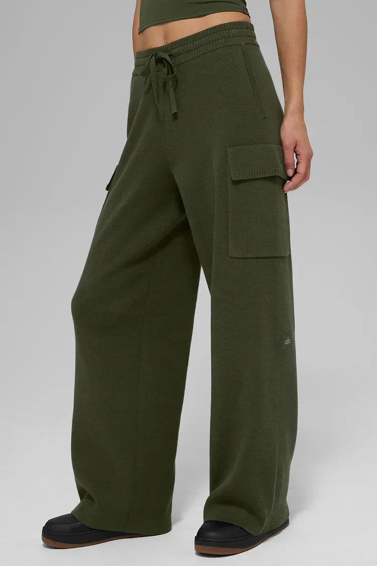 Pantalon Cargo Taille Haute Scholar Knit