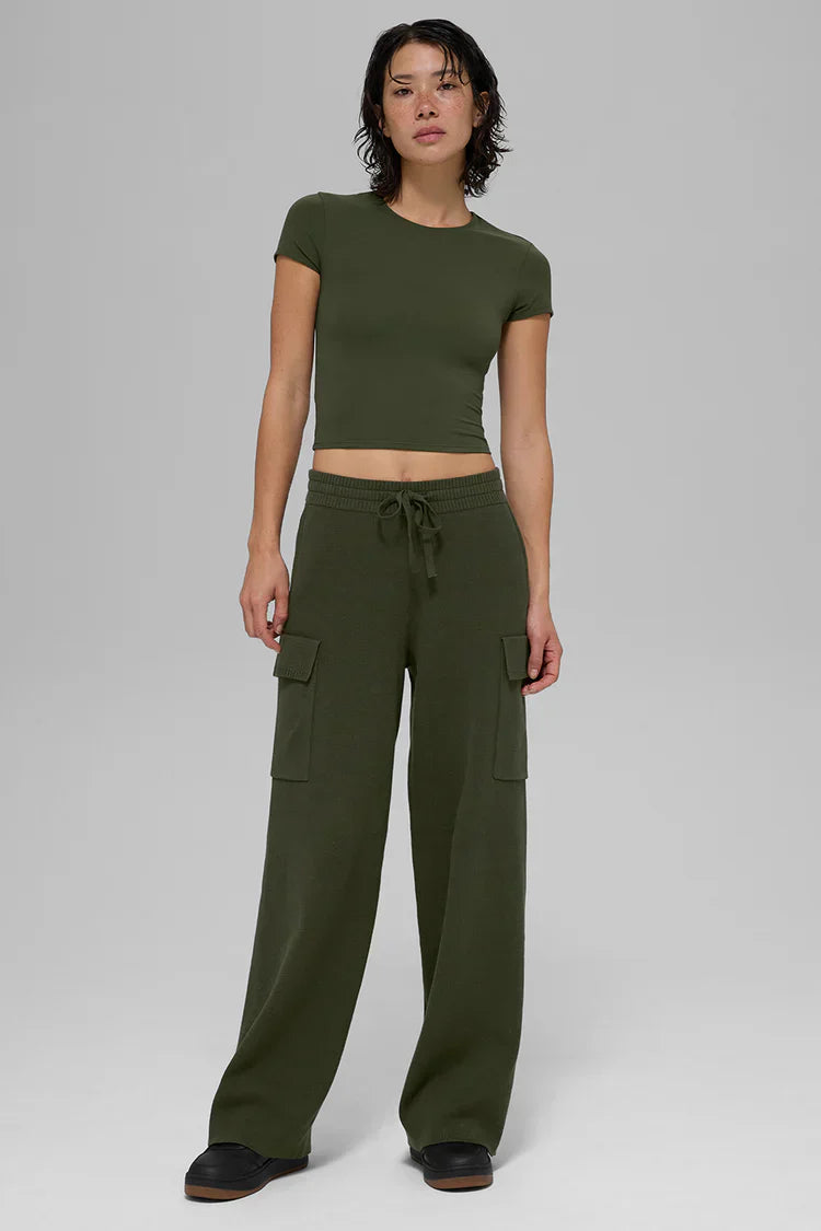 Pantalon Cargo Taille Haute Scholar Knit